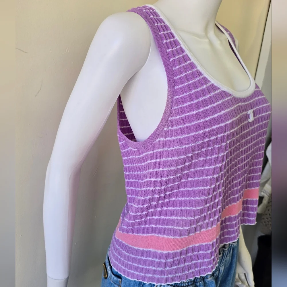 Chanel Knit Striped Tank Top - Picture 3 of 10